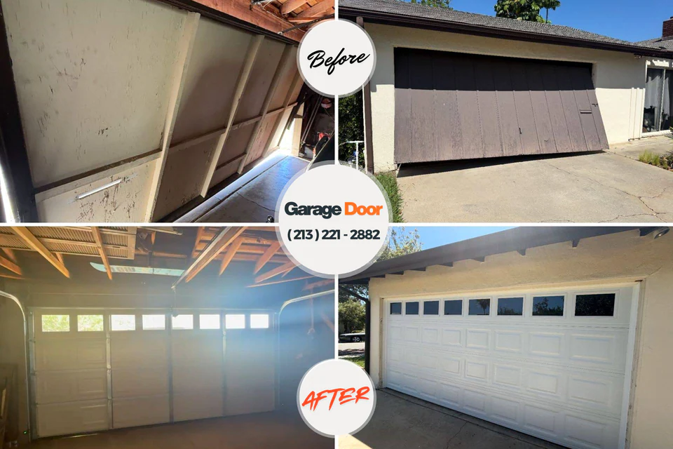 Before and after: garage door repair Pretty Bayou, FL